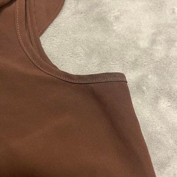 Brown Ruffle Blouse - Picture 5 of 6